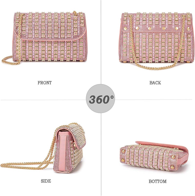 BBTT.ful Shoulder Bags Crossbody Bag Purses Handbags Crystals Rhinestone Evening Bag for Women Clutch Purse with Chain - Image 5
